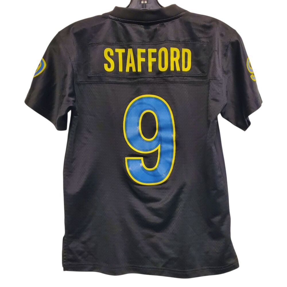 LOS ANGELES RAMS Jersey KIDS Medium 10-12 Black MATTHEW STAFFORD #9 NFL Pro Line